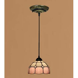 JWBXFYXW Tiffany Style Pendant Lamp,Dining Room Living Room Pendant Light,Hallway Hanging Light with 20Cm (8 Inch) Vintage Square Lattice Stained Glass Shade,Indoor Chandelier 110-240V E27,Pink JWBXFYXW Tiffany Style Pendant Lamp,Dining Room Living Room Pendant Light,Hallway Hanging Light with 20Cm (8 Inch) Vintage Square Lattice Stained Glass Shade,Indoor Chandelier 110-240V E27,Pink