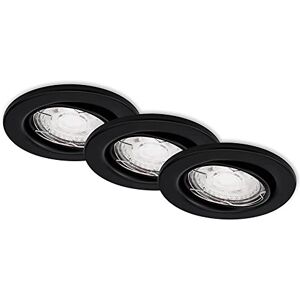 Briloner Leuchten LED Recessed Ceiling Lights, Set of 3, Pivotable, GU10 Each 3.5 Watt, 350 Lumens, 3,000 Kelvin, IP23, Black, 86 x 70 mm (D x H) Briloner Leuchten LED Recessed Ceiling Lights, Set of 3, Pivotable, GU10 Each 3.5 Watt, 350 Lumens, 3,000 Kelvin, IP23, Black, 86 x 70 mm (D x H)