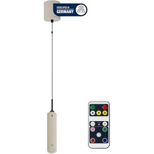 REV Battery Pendant Light, 130 lm, Dimmable, 3 Colours, Timer 1-4H, Height Adjustable by Pulling (37-163 cm) Pendant Light with Remote Control, Ideal as a Bedside Lamp without Electricity, Sand Colour REV Battery Pendant Light, 130 lm, Dimmable, 3 Colours, Timer 1-4H, Height Adjustable by Pulling (37-163 cm) Pendant Light with Remote Control, Ideal as a Bedside Lamp without Electricity, Sand Colour