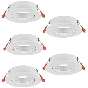 Eglo Set of 5 recessed spotlights Barranco, Adjustable spot Lights for Ceiling, Round Downlight Without Bulb, White Plastic lamp, GU10 Socket, Ø 9 cm Eglo Set of 5 recessed spotlights Barranco, Adjustable spot Lights for Ceiling, Round Downlight Without Bulb, White Plastic lamp, GU10 Socket, Ø 9 cm