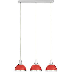 Premier Housewares E27 Edison Screw 40 W 3 Ceiling Light Shade Ceiling Lights Red Pendant Lighting Ceiling Pendant H120xW68xD18 Premier Housewares E27 Edison Screw 40 W 3 Ceiling Light Shade Ceiling Lights Red Pendant Lighting Ceiling Pendant H120xW68xD18