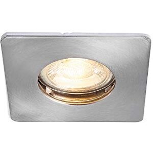 National Lighting SPECULO Ultra Slim Compact Brushed Chrome Fire Rated Downlight Recessed LED GU10 Square Spotlight Ceiling Light for Bathroom, Shower, Kitchen IP65 Rated National Lighting SPECULO Ultra Slim Compact Brushed Chrome Fire Rated Downlight Recessed LED GU10 Square Spotlight Ceiling Light for Bathroom, Shower, Kitchen IP65 Rated
