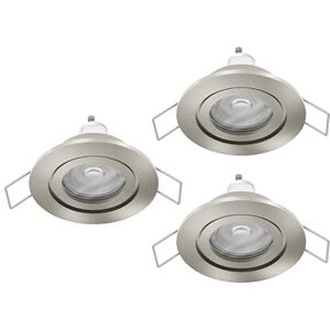 Eglo Set of 3 LED recessed spotlights Barranco, Ceiling Spotlight for Bathroom, lamp Made of Silver Plastic, Warm White Bathroom Light, Including GU10 Bulbs, IP44 Eglo Set of 3 LED recessed spotlights Barranco, Ceiling Spotlight for Bathroom, lamp Made of Silver Plastic, Warm White Bathroom Light, Including GU10 Bulbs, IP44