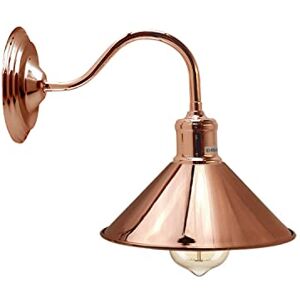 LEDSone Vintage Rose Gold Wall Sconce Light Industrial Retro Style Wall Lamp with Curved Arm and Metal Shade E27 Holder for Bedroom, Living Room, Hallway, Restaurant, Indoor or Outdoor Use LEDSone Vintage Rose Gold Wall Sconce Light Industrial Retro Style Wall Lamp with Curved Arm and Metal Shade E27 Holder for Bedroom, Living Room, Hallway, Restaurant, Indoor or Outdoor Use