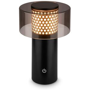 Briloner Rechargeable LED Table Lamp IP44 with Touch, Dimmable, Warm White Light, LED, Battery, Cordless, 13X20.5 cm, Black-Gold Briloner Rechargeable LED Table Lamp IP44 with Touch, Dimmable, Warm White Light, LED, Battery, Cordless, 13X20.5 cm, Black-Gold