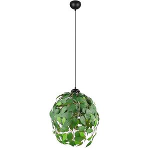 RL LIVE YOUR LIGHT Reality Leuchten LEAVY R10461915 Pendant Light, Matte Black Metal, Green Plastic Leaves, excl. 1x E27 RL LIVE YOUR LIGHT Reality Leuchten LEAVY R10461915 Pendant Light, Matte Black Metal, Green Plastic Leaves, excl. 1x E27