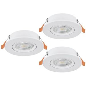Eglo Set of 3 LED Recessed Spotlights Barranco, Ceiling Spots with Dip Switch, Adjustable Light fixtures Made White Plastic, Warm to Cool White, Including GU10 Bulbs, ∅ 9 cm Eglo Set of 3 LED Recessed Spotlights Barranco, Ceiling Spots with Dip Switch, Adjustable Light fixtures Made White Plastic, Warm to Cool White, Including GU10 Bulbs, ∅ 9 cm