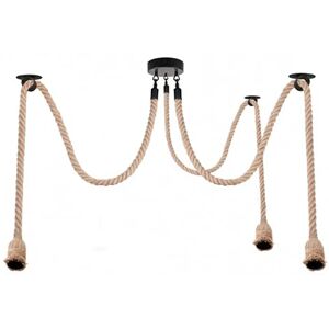 LEDSone Industrial Spider Pendant Light 6 Way Ceiling Hanging Lamp with Adjustable Hemp Rope for Kitchen Living Room Bar Restaurant Hallway Vintage Modern Design (3 Way) LEDSone Industrial Spider Pendant Light 6 Way Ceiling Hanging Lamp with Adjustable Hemp Rope for Kitchen Living Room Bar Restaurant Hallway Vintage Modern Design (3 Way)