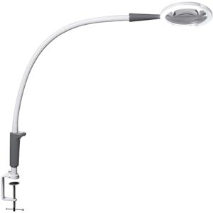 daylight Magnificent Pro™ On Clamp LED Magnifying Lamp – 2-in-1 Magnifier & Task Lamp, 5,500 Lux at 15cm, 1.75X Lens, 3 Brightness Levels, Flexible Arm, 95+ CRI, Easy Twist Head – White/Grey daylight Magnificent Pro™ On Clamp LED Magnifying Lamp – 2-in-1 Magnifier & Task Lamp, 5,500 Lux at 15cm, 1.75X Lens, 3 Brightness Levels, Flexible Arm, 95+ CRI, Easy Twist Head – White/Grey