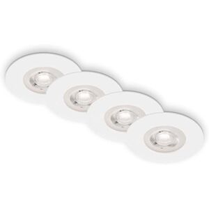 Briloner Set of 4 Recessed Ceiling Lights, Dimmable, Ultra-Flat LED Recessed Lights, Bathroom Recessed Spotlight, IP44, Matt White 90 x 25 mm (DxH) Briloner Set of 4 Recessed Ceiling Lights, Dimmable, Ultra-Flat LED Recessed Lights, Bathroom Recessed Spotlight, IP44, Matt White 90 x 25 mm (DxH)