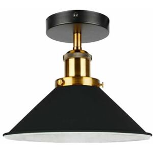 LEDSone Modern Flush Mount Metal Ceiling Lighting LED Lights, Semi Flush Light Fitting Pendant Light Lamp Chandelier Metal 22cm Cone Light Shade for Hall, Living Room. (Black Inner White Without Bulb) LEDSone Modern Flush Mount Metal Ceiling Lighting LED Lights, Semi Flush Light Fitting Pendant Light Lamp Chandelier Metal 22cm Cone Light Shade for Hall, Living Room. (Black Inner White Without Bulb)