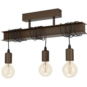 Eglo Ceiling Light Townshend 4, 3 Light Antique Brown Metal Lighting in Vintage and Industrial Style, Living Room, Bedroom and Hallway Lamp, E27 Socket Eglo Ceiling Light Townshend 4, 3 Light Antique Brown Metal Lighting in Vintage and Industrial Style, Living Room, Bedroom and Hallway Lamp, E27 Socket