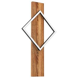 Eglo LED Indoor Wall Light Boyal, Living Room lamp with Wooden Beam, Bedroom and Hallway Lighting, Rustic Wood and Black Metal, FSC Certified, Warm White, 56 cm Eglo LED Indoor Wall Light Boyal, Living Room lamp with Wooden Beam, Bedroom and Hallway Lighting, Rustic Wood and Black Metal, FSC Certified, Warm White, 56 cm