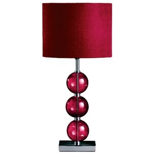 Premier Housewares Bedside Table Lamp Ceramic Effect Bedside Lamp Chrome Base Table Lamps for Lounge Desk Lamp Lamp Shade H51 Cm X W24 Cm X D24Cm, Red Premier Housewares Bedside Table Lamp Ceramic Effect Bedside Lamp Chrome Base Table Lamps for Lounge Desk Lamp Lamp Shade H51 Cm X W24 Cm X D24Cm, Red