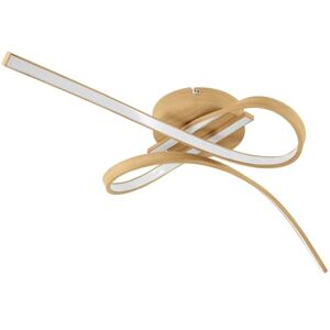 Eglo LED Ceiling lamp Wood Effect Selvina 2, Flush Mount Hallway Living Room Lighting, Curved Light Fixture, Warm White Eglo LED Ceiling lamp Wood Effect Selvina 2, Flush Mount Hallway Living Room Lighting, Curved Light Fixture, Warm White