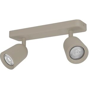 Eglo Spotlight bar Camaldoli, Kitchen Light Fitting with 2 Flexible Spots, Ceiling lamp Living Room Made of Sand Coloured Steel, GU10 Socket Eglo Spotlight bar Camaldoli, Kitchen Light Fitting with 2 Flexible Spots, Ceiling lamp Living Room Made of Sand Coloured Steel, GU10 Socket