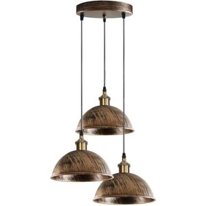 LEDSone Vintage 3 Head Dome Shape Pendant Lights Industrial Suspended Ceiling Pendant Light fixtures Adjustable Hanging Light for Restaurant and Any Other Places LEDSone Vintage 3 Head Dome Shape Pendant Lights Industrial Suspended Ceiling Pendant Light fixtures Adjustable Hanging Light for Restaurant and Any Other Places