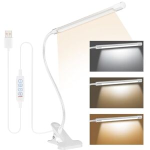 KOOSREEL Desk Lamp Clip On Clamp Light & 3 Light Mode 10 Dimmable Brightness Eye Caring Book Adjustable for Reading Studying Working Video Conference Lighting, Black KOOSREEL Desk Lamp Clip On Clamp Light & 3 Light Mode 10 Dimmable Brightness Eye Caring Book Adjustable for Reading Studying Working Video Conference Lighting, Black