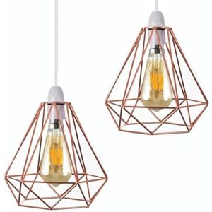 LEDSone 2 Pack of Rose Gold Cage Metal Basket Ceiling Light Shade, Ceiling Fitting Light & Industrial Style Ring Light for Indoor and Metal Basket Pendant Light Shade with Reducer Ring LEDSone 2 Pack of Rose Gold Cage Metal Basket Ceiling Light Shade, Ceiling Fitting Light & Industrial Style Ring Light for Indoor and Metal Basket Pendant Light Shade with Reducer Ring