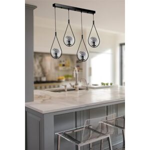 Opviq Industrial Scandinavian Chandelier, 65 cm Length, 20 cm Diameter, 70 cm Height, 100% Metal, Adjustable Height, Black Finish, E27 Max 40 W Socket Opviq Industrial Scandinavian Chandelier, 65 cm Length, 20 cm Diameter, 70 cm Height, 100% Metal, Adjustable Height, Black Finish, E27 Max 40 W Socket
