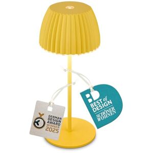 Briloner Riffle Mini Rechargeable LED Table lamp IP44 with Light Edge, 8.5x20 cm, Touch, Replaceable Battery, LED Light, Battery Table lamp, Bedside lamp, German Design Award Winner 2025, Yellow Briloner Riffle Mini Rechargeable LED Table lamp IP44 with Light Edge, 8.5x20 cm, Touch, Replaceable Battery, LED Light, Battery Table lamp, Bedside lamp, German Design Award Winner 2025, Yellow