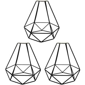 LEDSone 3 Pack Black Metal Diamond Wire Cage Lampshade Pendant Light lamp Shade Vintage Bulb Guard Light Shades Ceiling Light Bulb lamp Cover (Black 3 Pack) LEDSone 3 Pack Black Metal Diamond Wire Cage Lampshade Pendant Light lamp Shade Vintage Bulb Guard Light Shades Ceiling Light Bulb lamp Cover (Black 3 Pack)
