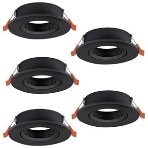 Eglo Set of 5 recessed spotlights Barranco, Adjustable spot Lights for Ceiling, Round Downlight Without Bulb, Black Plastic lamp, GU10 Socket, Ø 9 cm Eglo Set of 5 recessed spotlights Barranco, Adjustable spot Lights for Ceiling, Round Downlight Without Bulb, Black Plastic lamp, GU10 Socket, Ø 9 cm