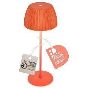 Briloner Riffle Rechargeable LED Table lamp IP44 with Light Edge, 14.5x36.5 cm, Touch, Replaceable Battery, LED Light, Battery Table lamp, Bedside lamp, German Design Award Winner 2025, Orange Briloner Riffle Rechargeable LED Table lamp IP44 with Light Edge, 14.5x36.5 cm, Touch, Replaceable Battery, LED Light, Battery Table lamp, Bedside lamp, German Design Award Winner 2025, Orange