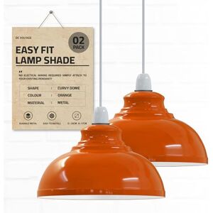 DC VOLTAGE Industrial Ceiling Pendant Light Shades Retro Style Curvy Dome Shaped lamp Shades Metal Easy fit Ceiling Pendant Light Shades for Light fixtures (Orange 2 Pack) DC VOLTAGE Industrial Ceiling Pendant Light Shades Retro Style Curvy Dome Shaped lamp Shades Metal Easy fit Ceiling Pendant Light Shades for Light fixtures (Orange 2 Pack)