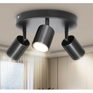 Dehobo Ceiling Spotlight Indoor in Matt Black 3 Adjustable Spot Lights GU10 Industrial 3 Way Light Ceiling Spot Light for Kitchen Lounge Bedroom Dining Room Dehobo Ceiling Spotlight Indoor in Matt Black 3 Adjustable Spot Lights GU10 Industrial 3 Way Light Ceiling Spot Light for Kitchen Lounge Bedroom Dining Room