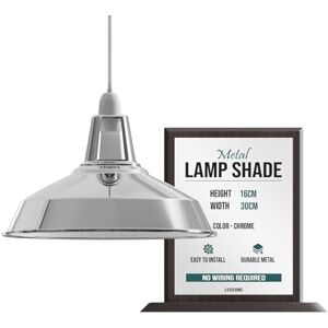 LEDSone LED Sone Retro Modern Style Chrome Metal Lamp Shades in Antique Shades for Ceiling Lights, Lampshades for Vintage Industrial Pendant Lights Bedroom, Kitchen, and Bathroom LEDSone LED Sone Retro Modern Style Chrome Metal Lamp Shades in Antique Shades for Ceiling Lights, Lampshades for Vintage Industrial Pendant Lights Bedroom, Kitchen, and Bathroom