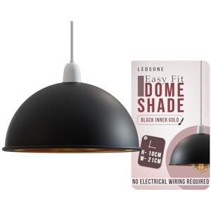LEDSone Modern Dome Pendant Lamp Shade – 21cm Industrial Metal Ceiling Light Shade Easy Fit for Kitchen, Bedroom, Living Room, Dining Room, Hallway, Restaurant and Café LEDSone Modern Dome Pendant Lamp Shade – 21cm Industrial Metal Ceiling Light Shade Easy Fit for Kitchen, Bedroom, Living Room, Dining Room, Hallway, Restaurant and Café