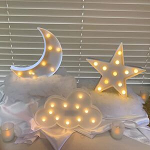 ZUOVAOV Stars, Moon and Clouds Logo Night Light, Cute Baby Room Decoration Night Light, Party Party Shiny Decorative Ornament. (White (Star + Moon + Cloud)) ZUOVAOV Stars, Moon and Clouds Logo Night Light, Cute Baby Room Decoration Night Light, Party Party Shiny Decorative Ornament. (White (Star + Moon + Cloud))