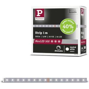 Paulmann 71240 MaxLED 500 LED Strip Neutral White Individual Strip 1m 3,6W 550lm/m 64 LEDs/m 4000K Paulmann 71240 MaxLED 500 LED Strip Neutral White Individual Strip 1m 3,6W 550lm/m 64 LEDs/m 4000K