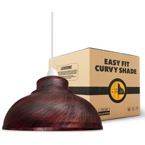 LEDSone Industrial Metal Rustic Red Ceiling Pendant Light Shades, 29cm Retro Vintage Style Curvy Dome Shaped Easy fit Lamp Shade for Pendant Ceiling Lights for Light Fixture Pub Cafe Restaurants LEDSone Industrial Metal Rustic Red Ceiling Pendant Light Shades, 29cm Retro Vintage Style Curvy Dome Shaped Easy fit Lamp Shade for Pendant Ceiling Lights for Light Fixture Pub Cafe Restaurants