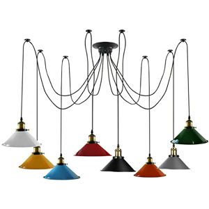 LEDSone 8 Heads Spider Light Chandelier, Pendant Lighting DIY 22cm Colourful Cone Shaped Metal Shades Hanging Ceiling Lights for Living Room, Cafe, Dining Hall, Loft Lighting LEDSone 8 Heads Spider Light Chandelier, Pendant Lighting DIY 22cm Colourful Cone Shaped Metal Shades Hanging Ceiling Lights for Living Room, Cafe, Dining Hall, Loft Lighting