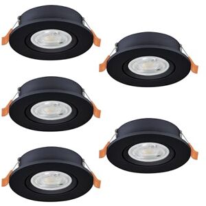 Eglo Set of 5 LED recessed spotlights Barranco, Ceiling Spots with dip Switch, Adjustable Light fixtures Made of Black Plastic, Warm White to Cool White, Including GU10 Bulbs, ∅ 9 cm Eglo Set of 5 LED recessed spotlights Barranco, Ceiling Spots with dip Switch, Adjustable Light fixtures Made of Black Plastic, Warm White to Cool White, Including GU10 Bulbs, ∅ 9 cm