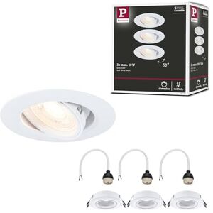 Paulmann 92109 recessed luminaire 3-Piece Set swivelling Round 90mm 30° GU10 max. 3x10W 230V White recessed lamp – luminaire lamp not Included Paulmann 92109 recessed luminaire 3-Piece Set swivelling Round 90mm 30° GU10 max. 3x10W 230V White recessed lamp – luminaire lamp not Included