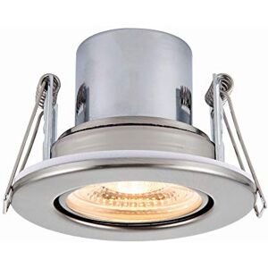 National Lighting SHIELDECO Satin Chrome Finish Adjustable Fire Rated Warm White LED Anti Glare Low Profile Ceiling Downlight Spotlight IP20 Rated for Living Rooms, Bedrooms, Hallways National Lighting SHIELDECO Satin Chrome Finish Adjustable Fire Rated Warm White LED Anti Glare Low Profile Ceiling Downlight Spotlight IP20 Rated for Living Rooms, Bedrooms, Hallways