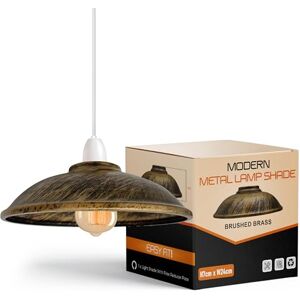 LEDSone Brushed Brass Metal Lampshade, Easy Fit with 4cm Top Hole Modern Retro Vintage Replacement Pendant Light Shade for Kitchen, Living Room, Bedroom Cafe Decor Industrial Retro Ceiling Lighting LEDSone Brushed Brass Metal Lampshade, Easy Fit with 4cm Top Hole Modern Retro Vintage Replacement Pendant Light Shade for Kitchen, Living Room, Bedroom Cafe Decor Industrial Retro Ceiling Lighting
