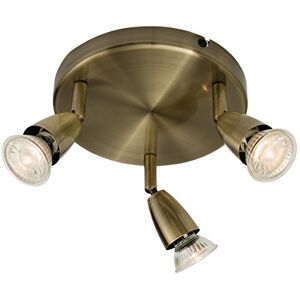 National Lighting Amalfi 3 Way Decorative Antique Brass GU10 LED Compatible Round Adjustable Ceiling Spotlight National Lighting Amalfi 3 Way Decorative Antique Brass GU10 LED Compatible Round Adjustable Ceiling Spotlight