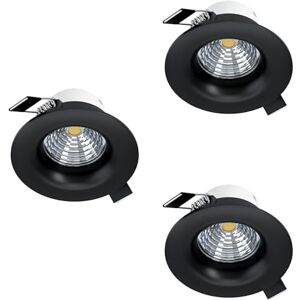 Eglo Set of 3 recessed spotlights Saliceto, dimmable Ceiling Spots, Round Aluminium Lights in Black, Warm White, Ø 8.8 cm Eglo Set of 3 recessed spotlights Saliceto, dimmable Ceiling Spots, Round Aluminium Lights in Black, Warm White, Ø 8.8 cm