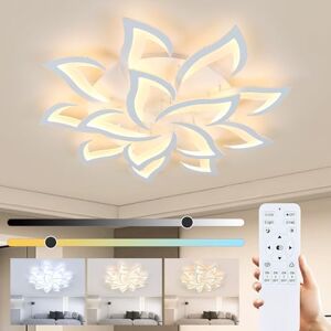Comely Dimmable LED Ceiling Light, 84W LED Ceiling Chandelier Modern Style Large Ceiling Lamp with Remote Control/APP for Living Room Bedroom Kitchen, 3000K-6500K, 100cm, White Comely Dimmable LED Ceiling Light, 84W LED Ceiling Chandelier Modern Style Large Ceiling Lamp with Remote Control/APP for Living Room Bedroom Kitchen, 3000K-6500K, 100cm, White