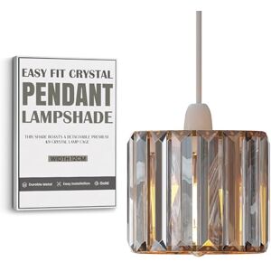 LEDSone Modern Crystal Light Shade 12cm Easy Fit Glass Shade Hanging Pendant Lampshade E27 Gold Ceiling Light Fixtures Chandelier for Bedroom, Living Room, Kitchen, Hallway (Gold) LEDSone Modern Crystal Light Shade 12cm Easy Fit Glass Shade Hanging Pendant Lampshade E27 Gold Ceiling Light Fixtures Chandelier for Bedroom, Living Room, Kitchen, Hallway (Gold)