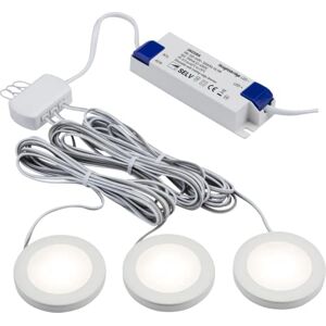 Knightsbridge Pack of 3 Warm White LED Dimmable Under Cabinet Lights in White, UNDKIT3WWW Knightsbridge Pack of 3 Warm White LED Dimmable Under Cabinet Lights in White, UNDKIT3WWW