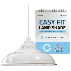 LEDSone Industrial Pendant Ceiling Light Shade, Retro Kitchen Vintage Metal Loft Bar Hanging Chandelier Lighting Rustic Pendant Lamp Shade (Curved-White) LEDSone Industrial Pendant Ceiling Light Shade, Retro Kitchen Vintage Metal Loft Bar Hanging Chandelier Lighting Rustic Pendant Lamp Shade (Curved-White)