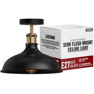LEDSone Industrial Semi Flush Mount Ceiling Lights Fixture Metal Dome Shade Ceiling Pendant Light Fitting for Living Room Kitchen Hallway LEDSone Industrial Semi Flush Mount Ceiling Lights Fixture Metal Dome Shade Ceiling Pendant Light Fitting for Living Room Kitchen Hallway