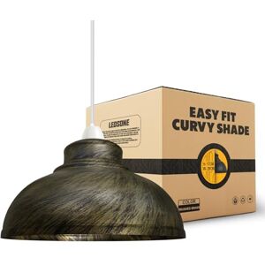 LEDSone Retro Brushed Brass Metal Ceiling Lampshade 29cm Easy Fit Modern Hanging Pendant Lightshade for Bedroom Dining Room Hallway Office Industrial Kitchen Restaurant Bar LEDSone Retro Brushed Brass Metal Ceiling Lampshade 29cm Easy Fit Modern Hanging Pendant Lightshade for Bedroom Dining Room Hallway Office Industrial Kitchen Restaurant Bar