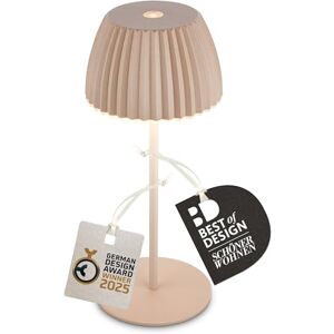 Briloner Riffle Mini Rechargeable LED Table lamp IP44 with Light Edge, 8.5x20cm, Touch, Replaceable Battery, LED Light, Battery Table lamp, Bedside lamp, German Design Award Winner 2025, Beige Briloner Riffle Mini Rechargeable LED Table lamp IP44 with Light Edge, 8.5x20cm, Touch, Replaceable Battery, LED Light, Battery Table lamp, Bedside lamp, German Design Award Winner 2025, Beige