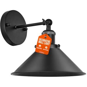 LEDSone Black Wall Light Sconce Fitting Metal Firm Wall Mount 180 Degree Adjustable Swing Arm Industrial Wall Fixtures lamp with Cone Light Shade for Livingroom, Kitchen, (1 Pack-Style 1) LEDSone Black Wall Light Sconce Fitting Metal Firm Wall Mount 180 Degree Adjustable Swing Arm Industrial Wall Fixtures lamp with Cone Light Shade for Livingroom, Kitchen, (1 Pack-Style 1)